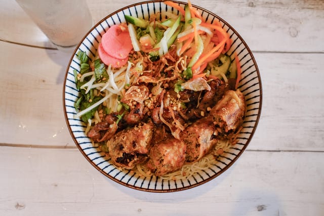 Classic Vermicelli Bowl (Bun Thit Nuong, Cha Gio).