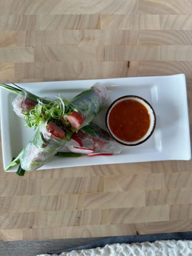 Pork Sausage Spring Rolls (nem nuong cuon).