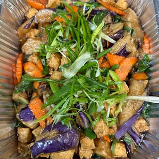 Eggplant Tofu Basil Stir Fry